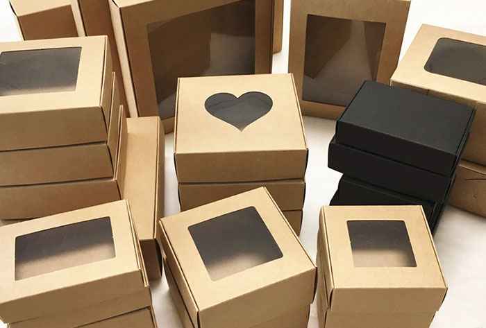 تصویر 4 از جعبه بسته بندی مدل کرافت درب طلقی شفاف 15 × 15 × 5